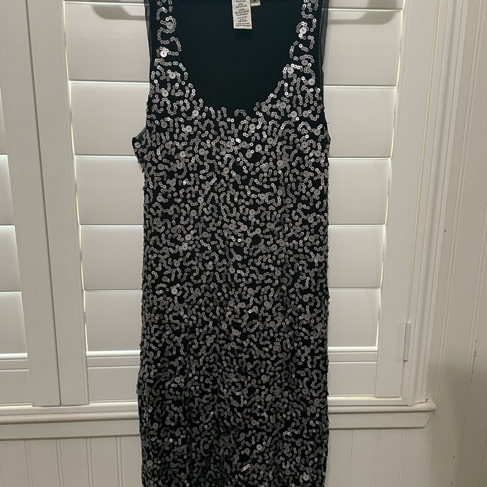 Elegant Black and Silver Sequin Dress